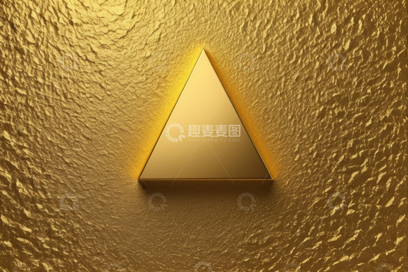 高清大图下载【趣麦麦图】金色背景上的立体三角形