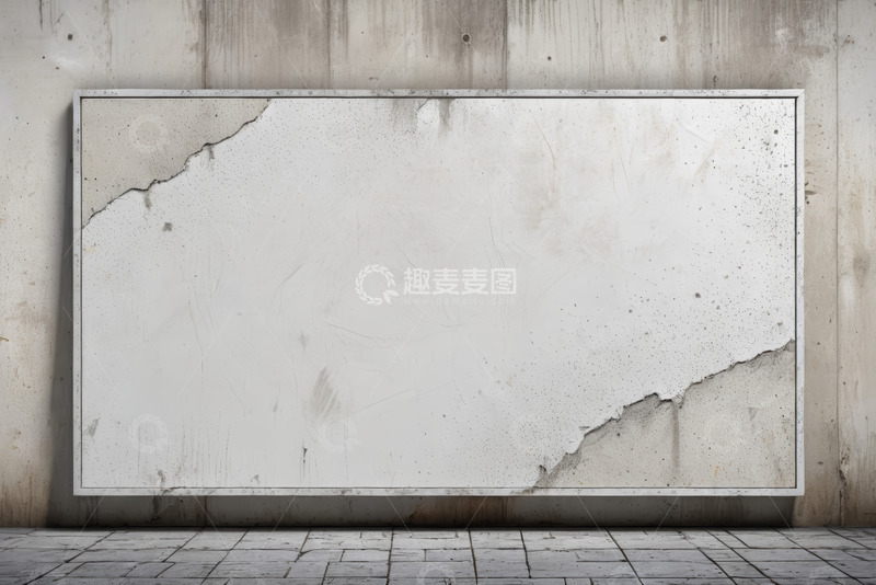 高清大图下载【趣麦麦图】墙面破损的空白广告牌