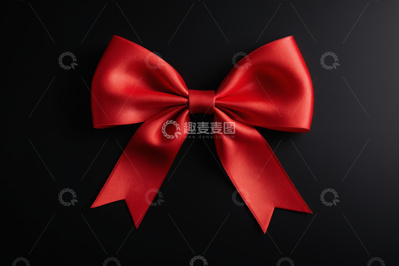 高清大图下载【趣麦麦图】黑色背景上的红色蝴蝶结