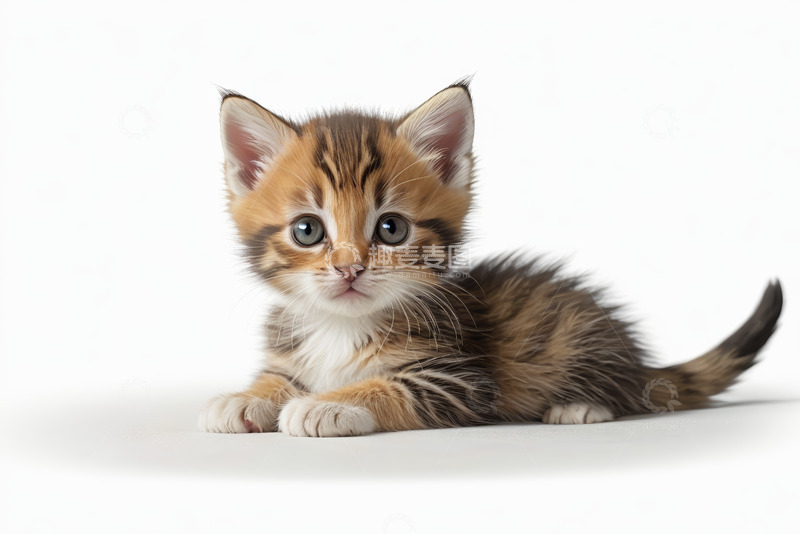 高清大图下载【趣麦麦图】可爱小猫正面趴卧特写