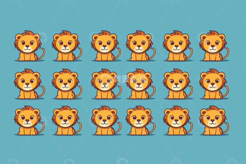 高清大图下载【趣麦麦图】卡通小狮子图案素材