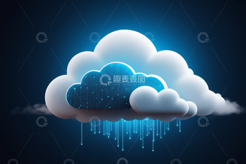 高清大图下载【趣麦麦图】科技感云端数据传输素材