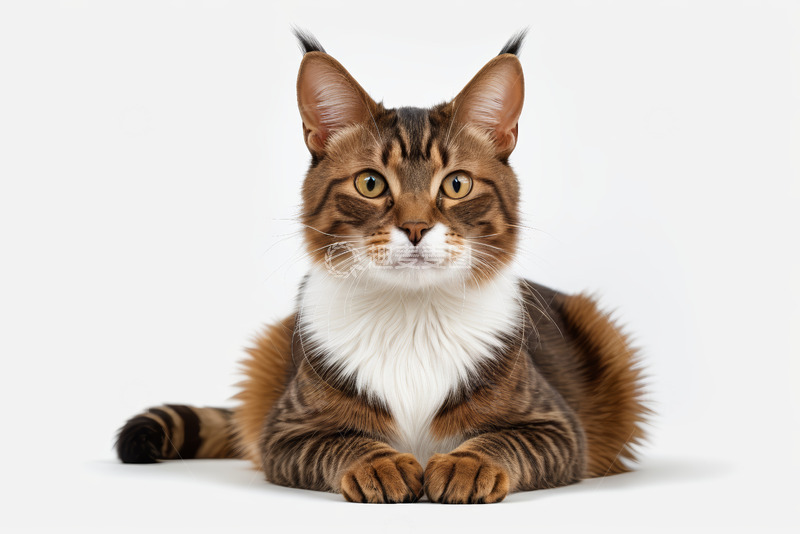 高清大图下载【趣麦麦图】缅因猫趴卧特写