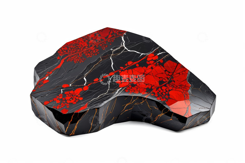 高清大图下载【趣麦麦图】黑红纹理异形物体素材