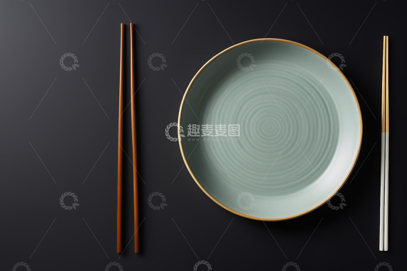 高清大图下载【趣麦麦图】餐具盘子筷子摆拍素材