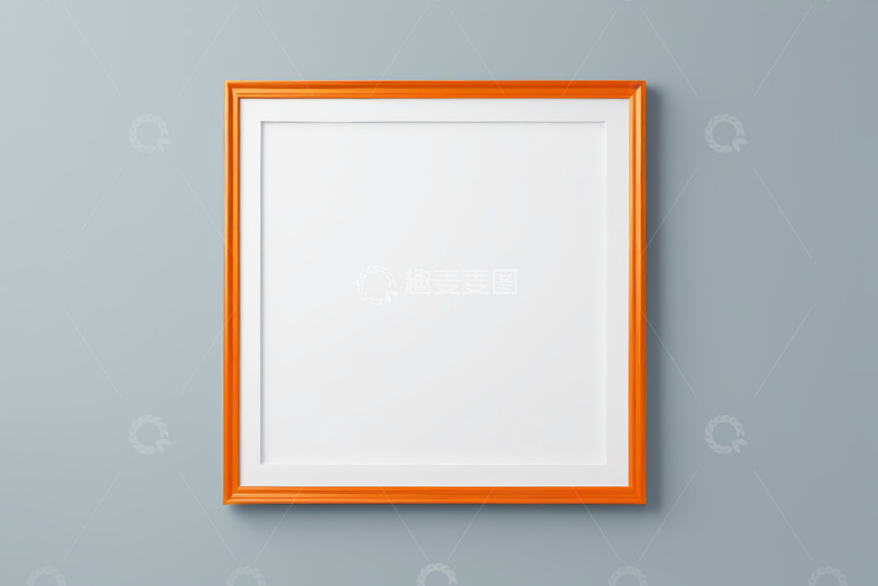 高清大图下载【趣麦麦图】橙色框架装饰画框