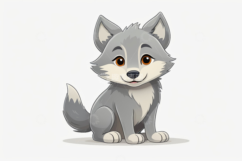 高清大图下载【趣麦麦图】可爱卡通小狼形象