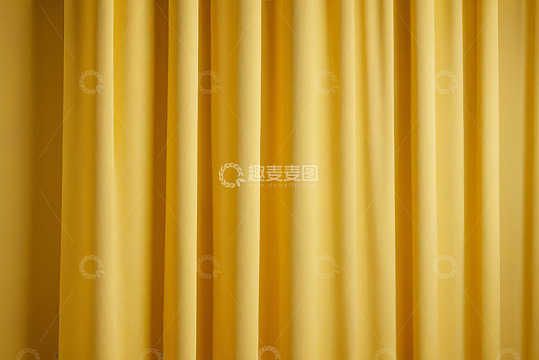 黄色织物窗帘素材