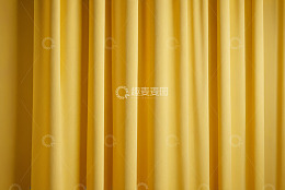 黄色织物窗帘素材