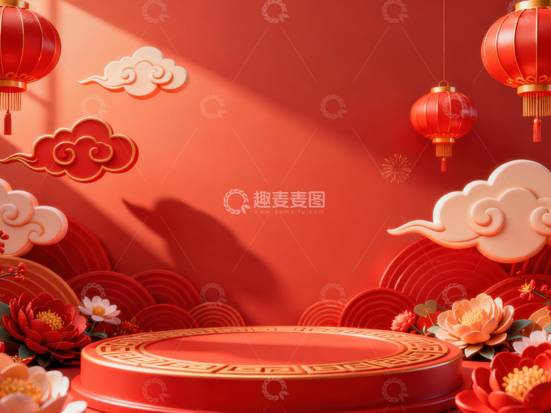 高清大图下载【趣麦麦图】新年元旦春节背景_普屏313
