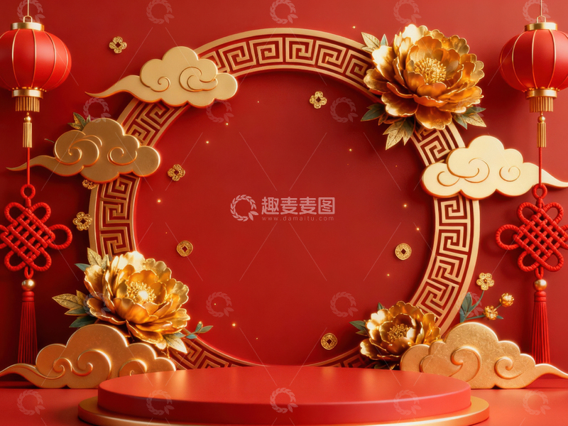 高清大图下载【趣麦麦图】新年元旦春节背景_普屏321