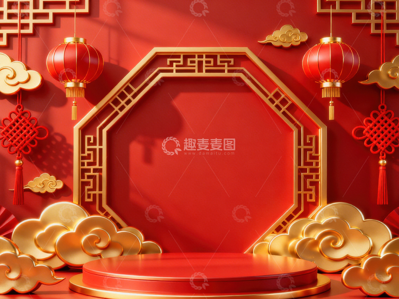 高清大图下载【趣麦麦图】新年元旦春节背景_普屏326