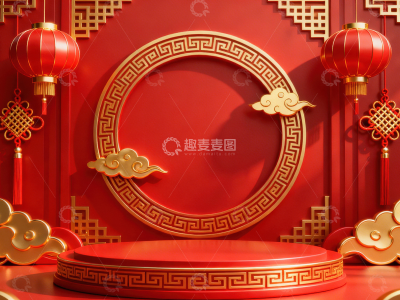 高清大图下载【趣麦麦图】新年元旦春节背景_普屏325