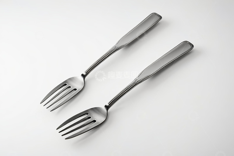 高清大图下载【趣麦麦图】两把金属叉子特写