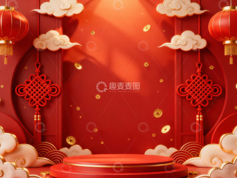 高清大图下载【趣麦麦图】新年元旦春节背景_普屏323