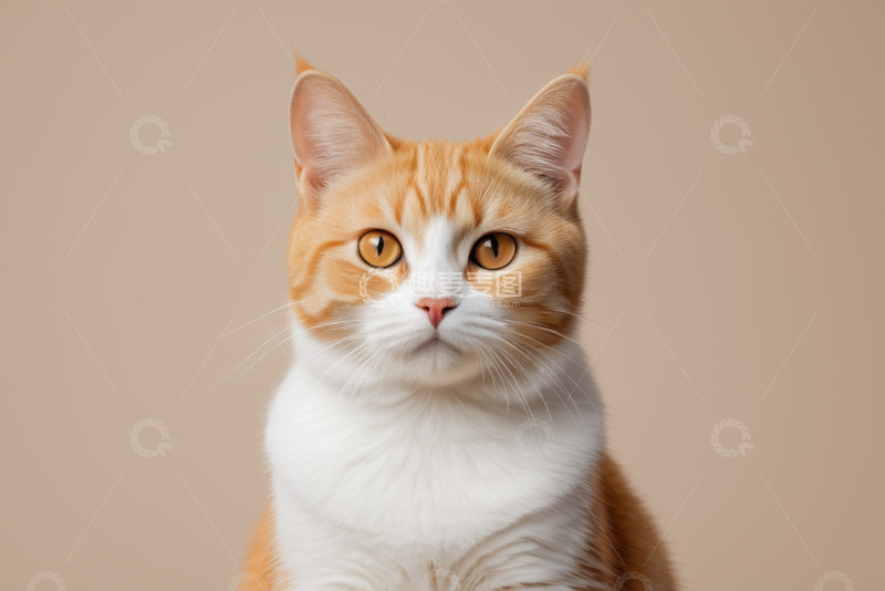 高清大图下载【趣麦麦图】橘白相间猫咪特写