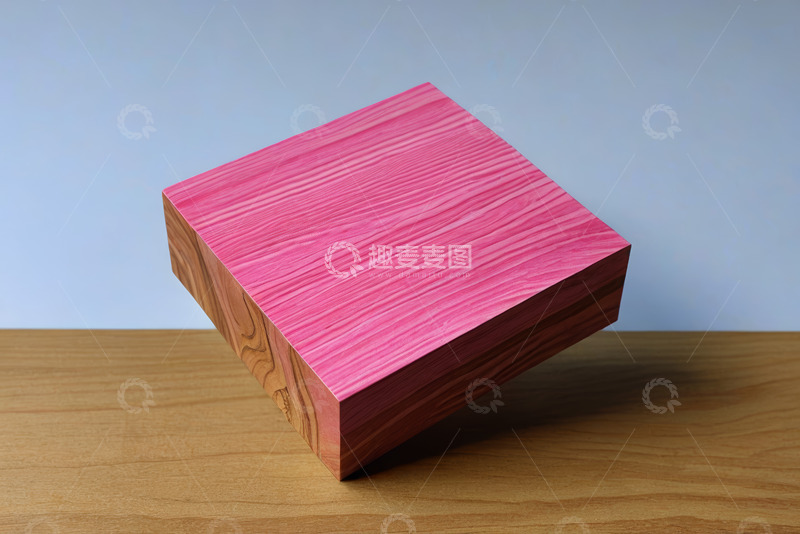 高清大图下载【趣麦麦图】粉色木纹立方体静物展示