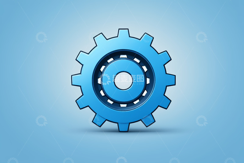 高清大图下载【趣麦麦图】蓝色齿轮图标素材