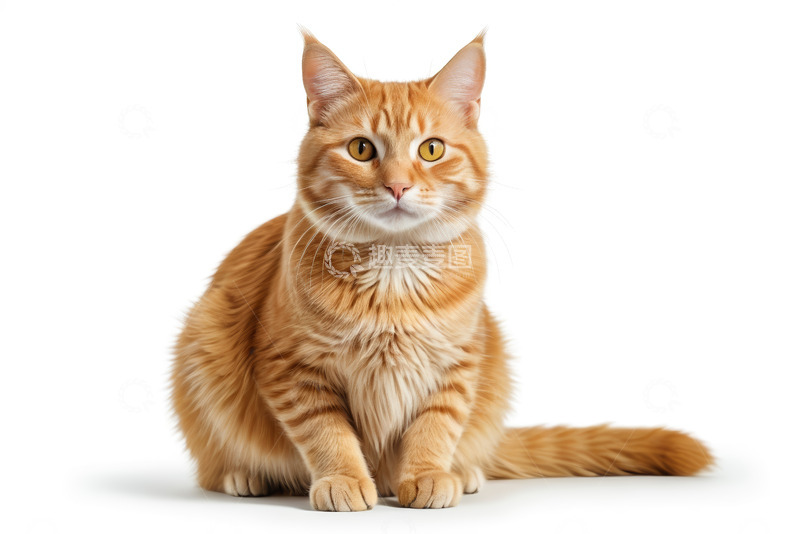 高清大图下载【趣麦麦图】橘色猫咪坐姿特写