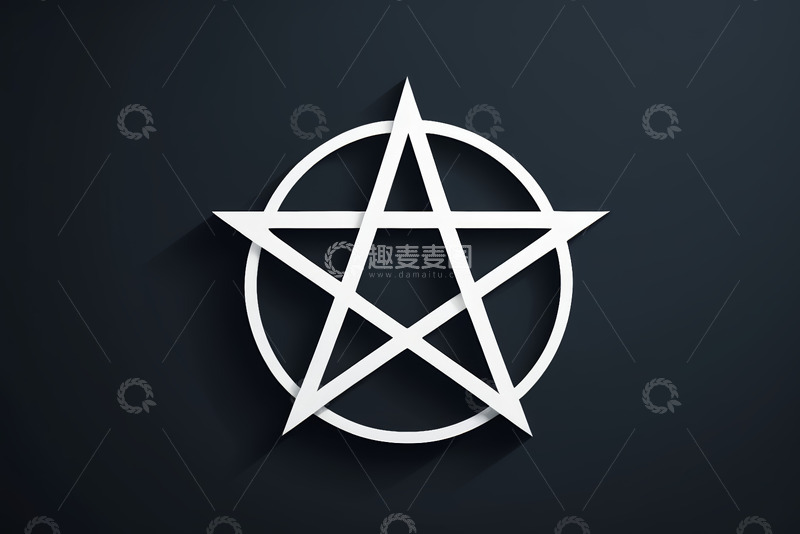 高清大图下载【趣麦麦图】白色五角星符号黑色背景图案