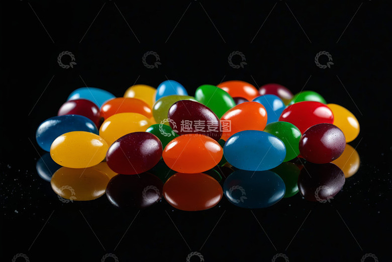 彩色糖果微距特写画面