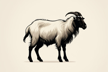 站立山羊插画素材