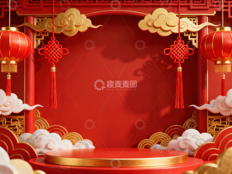 高清大图下载【趣麦麦图】新年元旦春节背景_普屏332