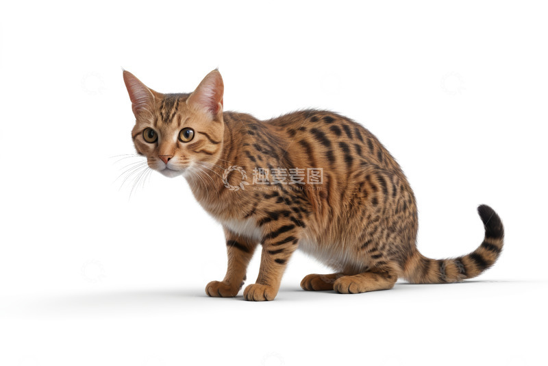 高清大图下载【趣麦麦图】站立的虎斑猫特写