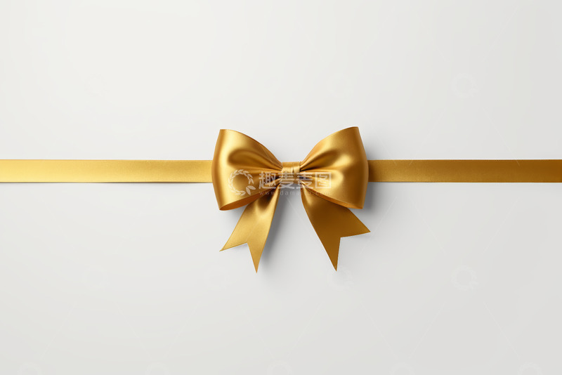 高清大图下载【趣麦麦图】金色蝴蝶结丝带装饰