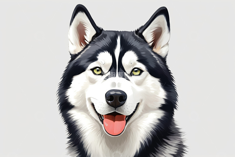 高清大图下载【趣麦麦图】哈士奇宠物肖像