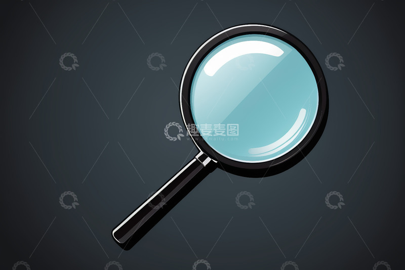 高清大图下载【趣麦麦图】黑色背景上的放大镜图像