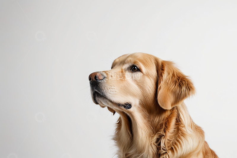 高清大图下载【趣麦麦图】金毛犬仰头特写