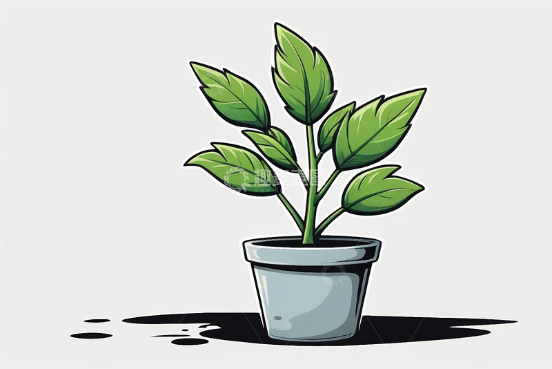 高清大图下载【趣麦麦图】-盆栽绿植动画插画