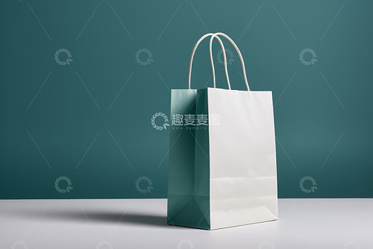 简约背景下的纸质购物袋