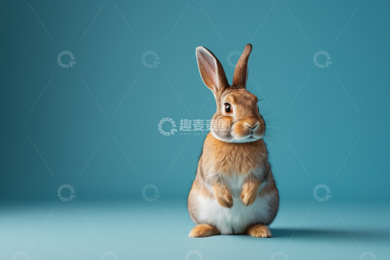 高清大图下载【趣麦麦图】站立的棕色兔子特写