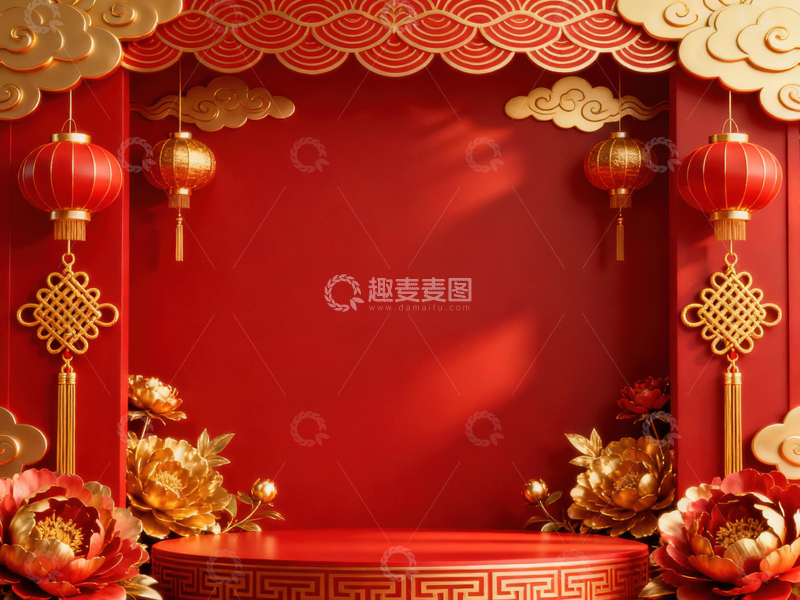 高清大图下载【趣麦麦图】新年元旦春节背景_普屏353