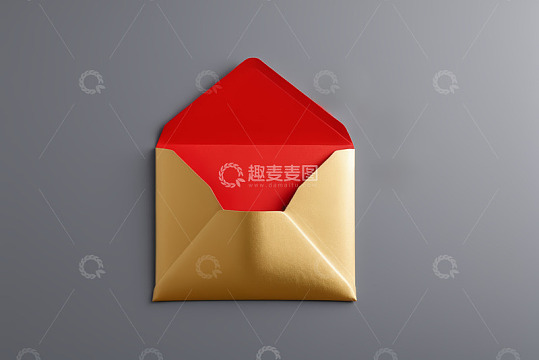 金色信封搭配红色内页素材