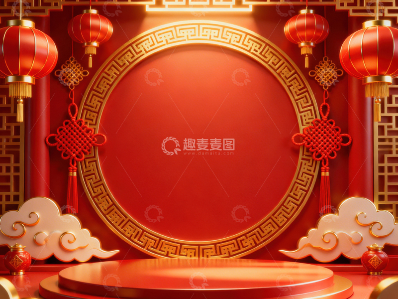 高清大图下载【趣麦麦图】新年元旦春节背景_普屏372