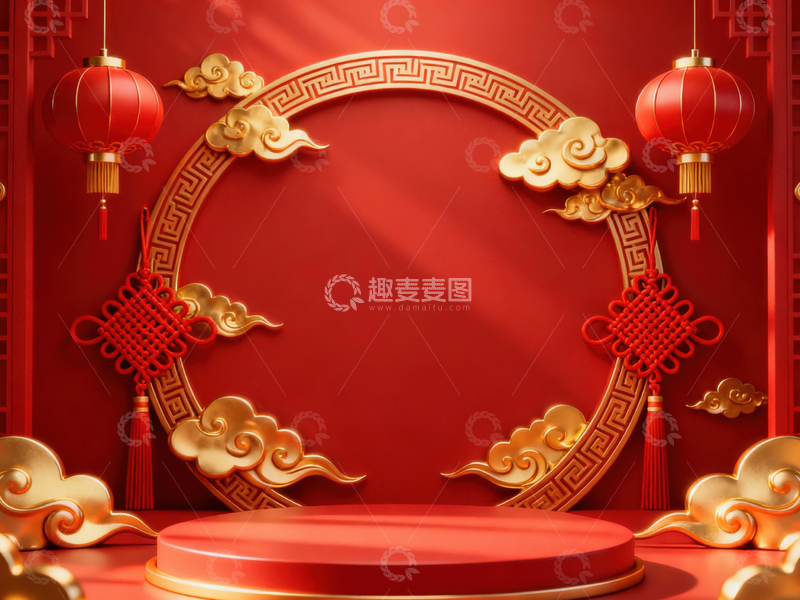 高清大图下载【趣麦麦图】新年元旦春节背景_普屏374