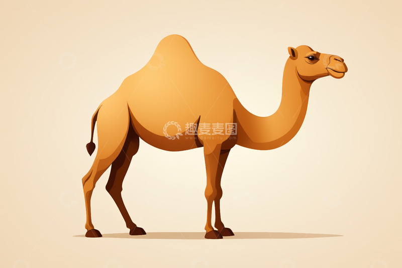 高清大图下载【趣麦麦图】站立的骆驼插画素材