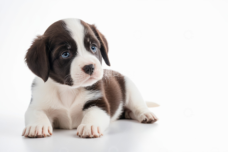 高清大图下载【趣麦麦图】可爱小狗趴卧特写