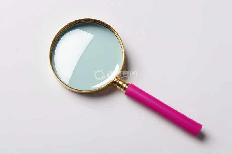 高清大图下载【趣麦麦图】粉色手柄放大镜特写
