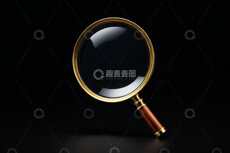 高清大图下载【趣麦麦图】金色放大镜特写