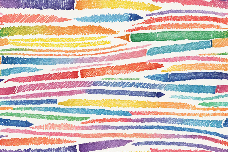 高清大图下载【趣麦麦图】彩色蜡笔笔触艺术背景