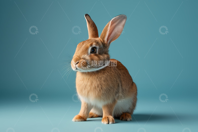 高清大图下载【趣麦麦图】棕色宠物兔子特写