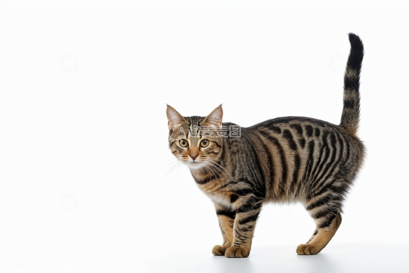 高清大图下载【趣麦麦图】站立的虎斑猫特写