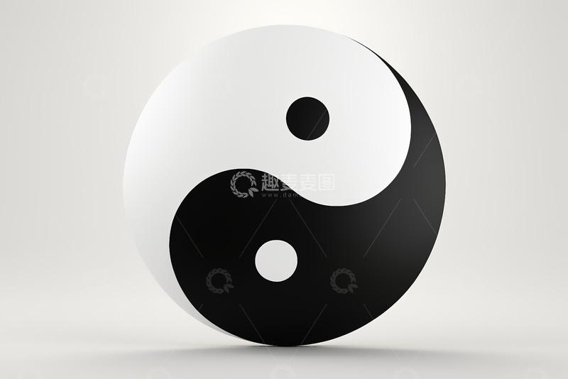 高清大图下载【趣麦麦图】立体阴阳太极图