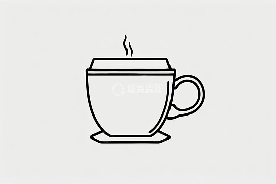 简约线条咖啡杯图标