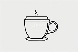 简约线条咖啡杯图标