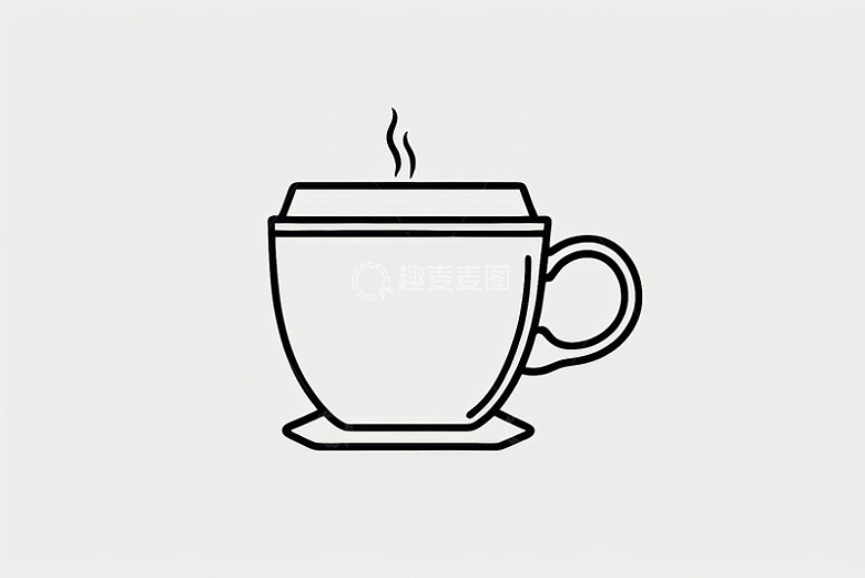 简约线条咖啡杯图标